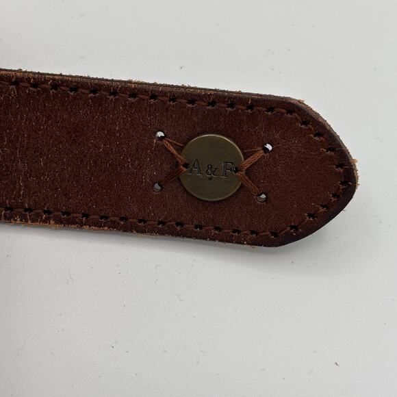 Abercrombie and Fitch Brown Leather Woven Belt 1\